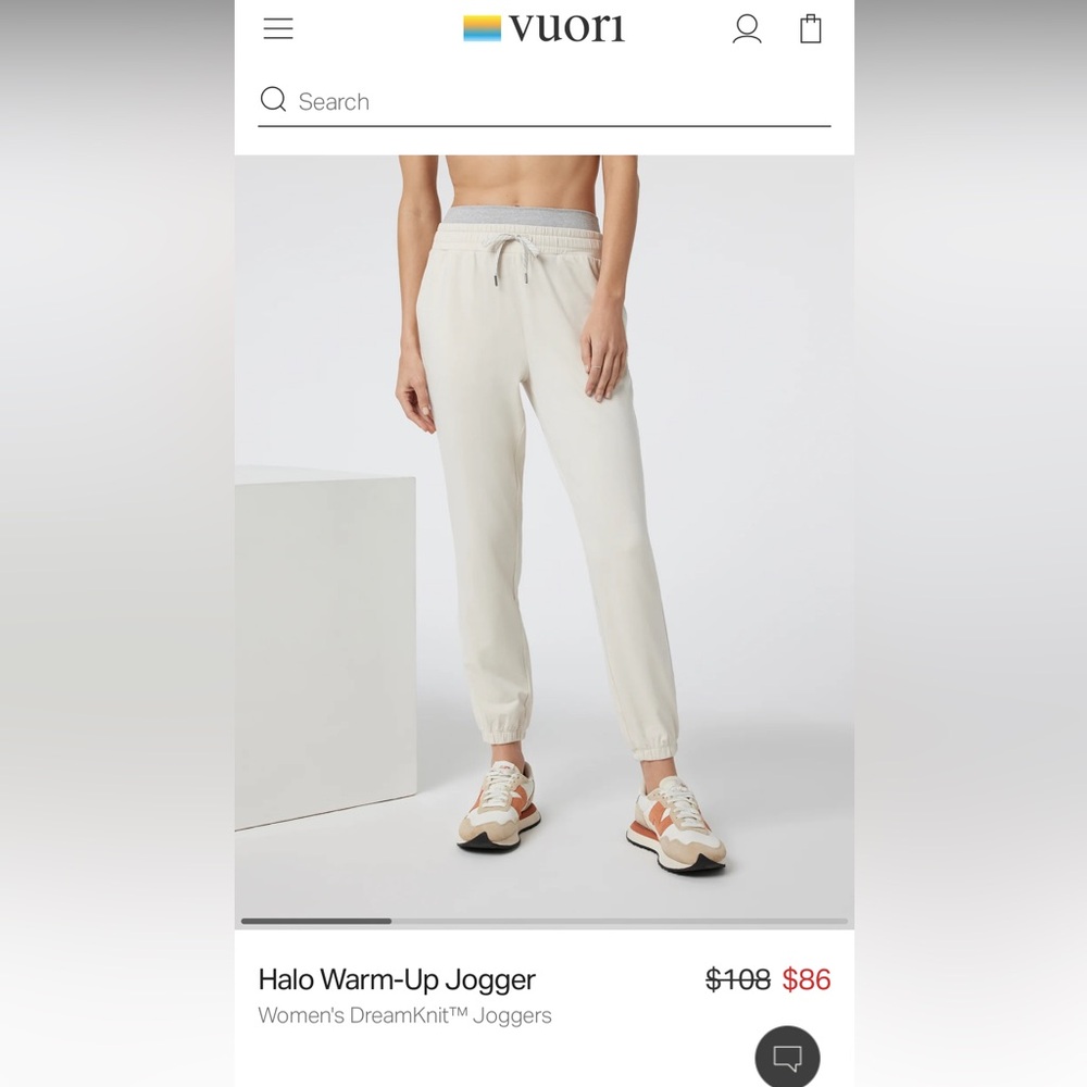 Vuori Halo Warm-Up Jogger Milkweed Heather-medium
